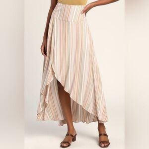 Ambrosio multi striped high-low maxi skirt